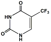 Chemical diagram for 5-(Trifluoromethyl)uracil Cas # 54-20-6